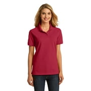 Port \u0026 Company Ladies Ring Spun Pique Polo Lkp150 - Red - XL